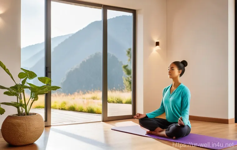 웰빙코디네이터와 건강 목표 달성 - **Prompt:** A serene and inviting image of a diverse, middle-aged individual, dressed in modest yet ...