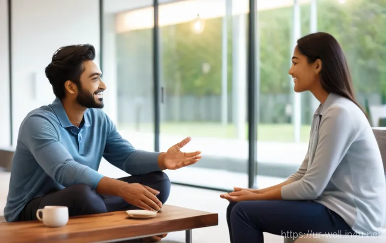 웰빙코디네이터와 고객 설문조사 활용법 - **Prompt:** A warm and inviting scene inside a modern wellness center. A kind and empathetic female ...