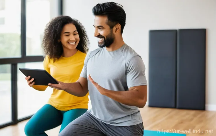 웰빙코디네이터와 고객 설문조사 활용법 - **Prompt:** A warm and inviting scene inside a modern wellness center. A kind and empathetic female ...
