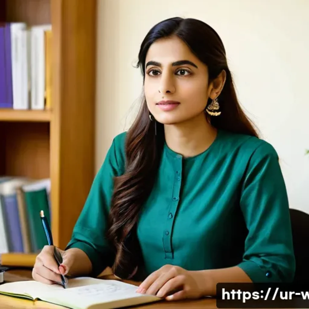 웰빙코디네이터 직무 역량 키우기 - **Prompt:** A thoughtful and determined young Pakistani woman (20s-30s), dressed in a modest yet sty...