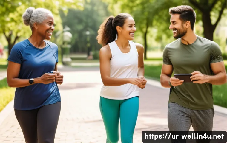 웰빙코디네이터와 건강 목표 성취법 - **Prompt:** A diverse group of four to five adults, aged 25-50, engaged in a positive and supportive...