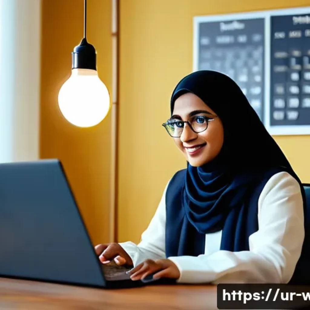 웰빙코디네이터의 경력 관리 - A professional wellbeing coordinator of South Asian descent, wearing modest office attire, attentive...